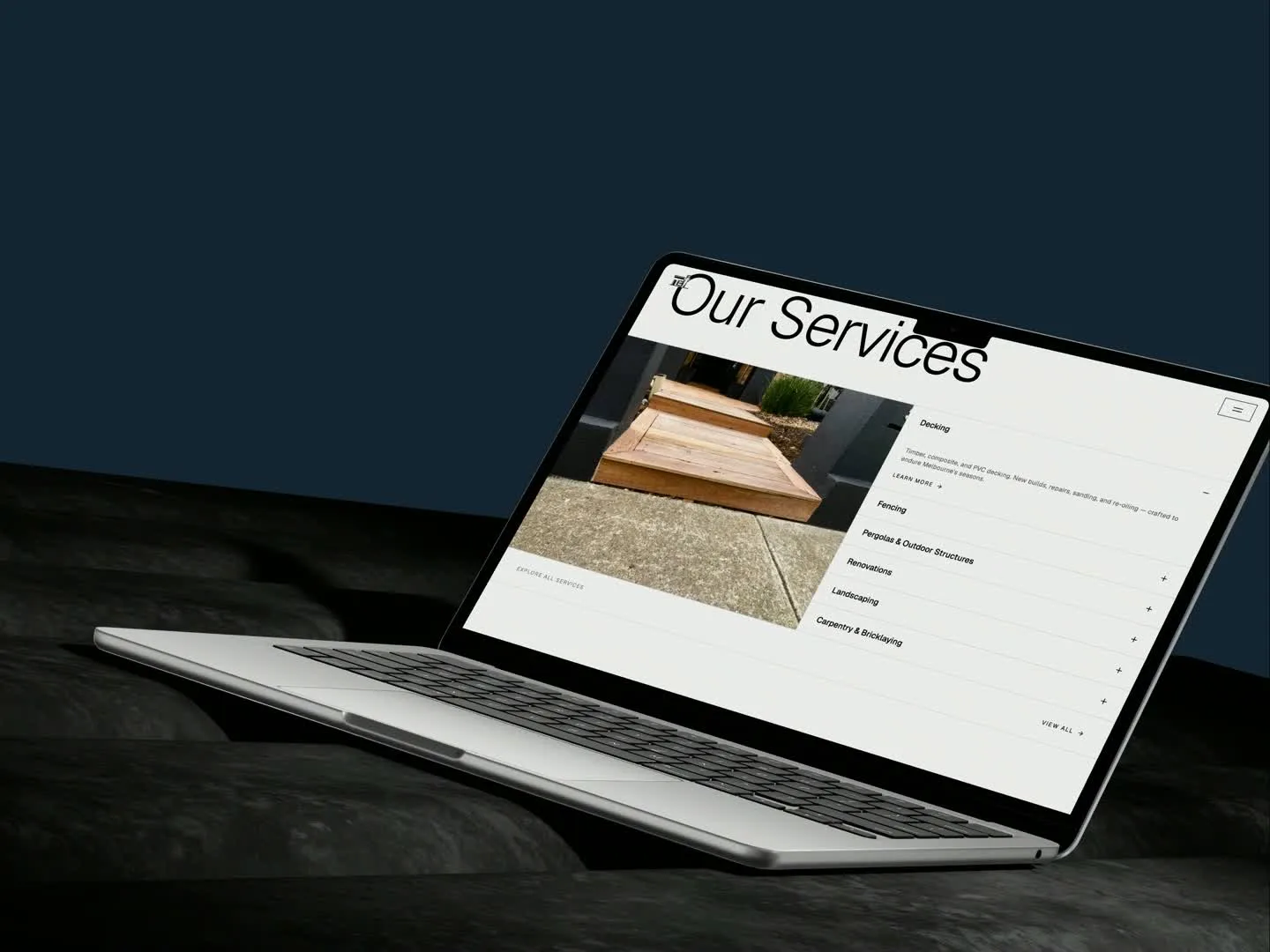 Constructions by Lucas, desktop website preview
