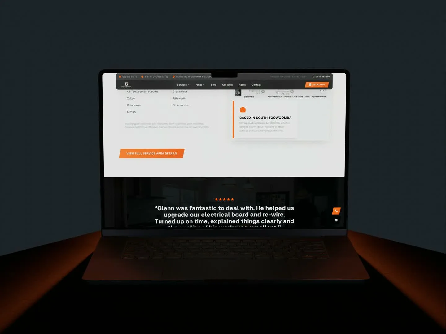 G-TEC Electrical, desktop website preview
