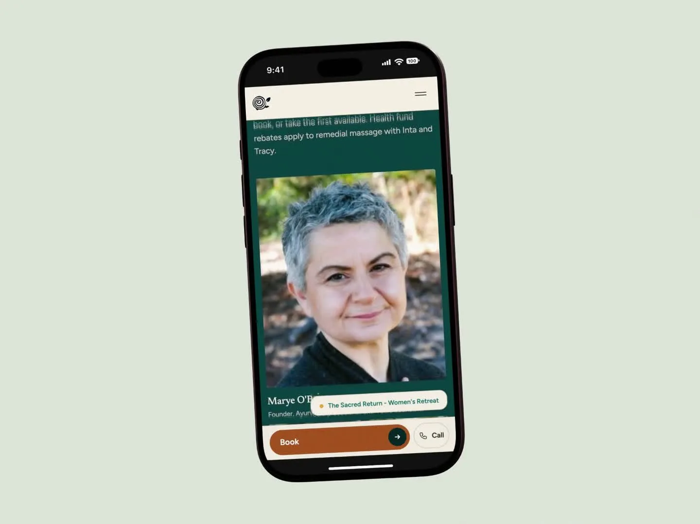 Maiaveda, mobile website preview