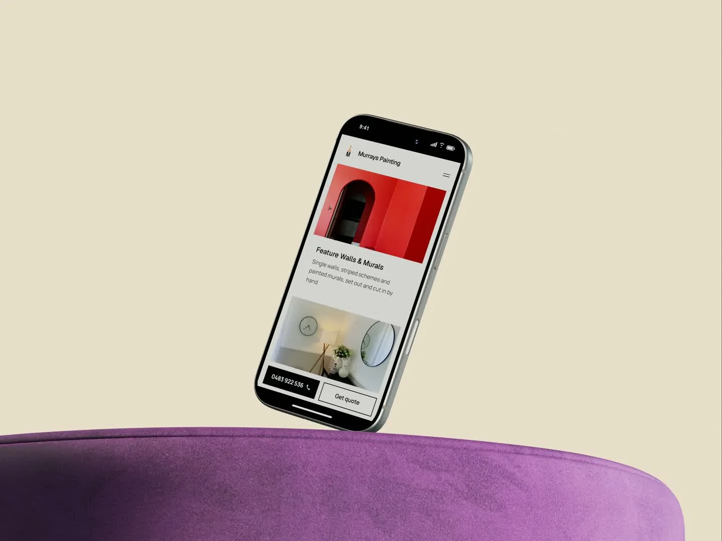 Murrays Painting, mobile website preview