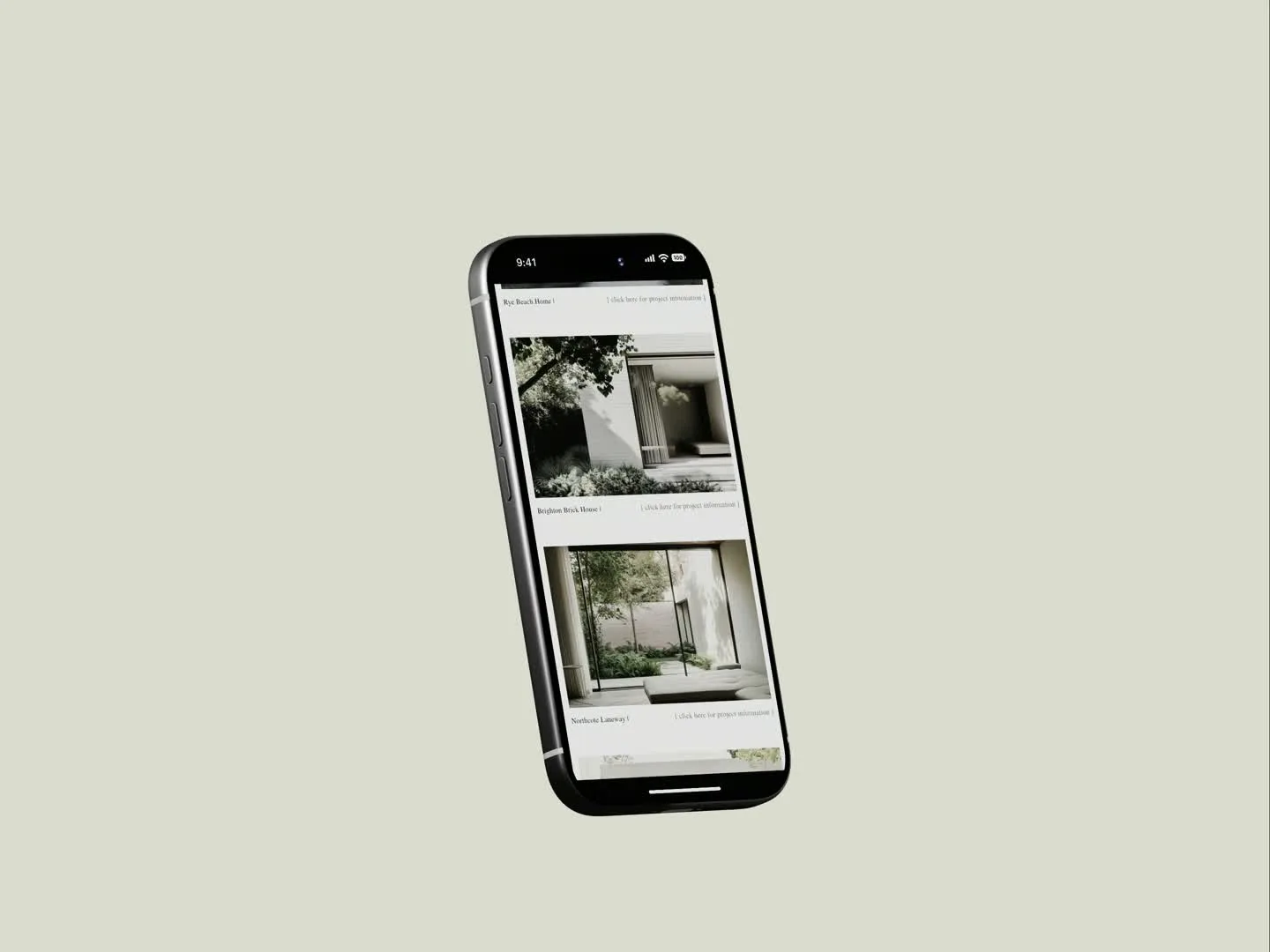 Studio Sown, mobile website preview